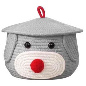 Multi-Purpose Cute Jute Basket with Lid Storage Baskets