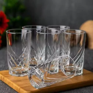 Diamond Cut Crunch Design Drinking Glass Set